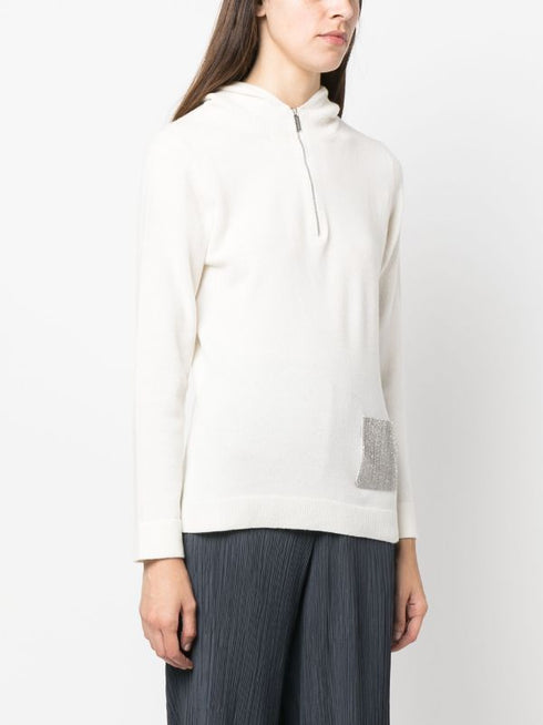 Sudadera con capucha adornada con cadena de bolas